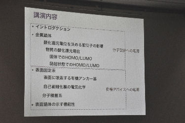 「表面固定された金属錯体の光・電子機能 - 電気化学的手法を用いた評価法」 中央大学大学院　理工学研究科 教授　芳賀 正明