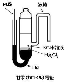 電気化学 測定用 カロメル電極 概略図